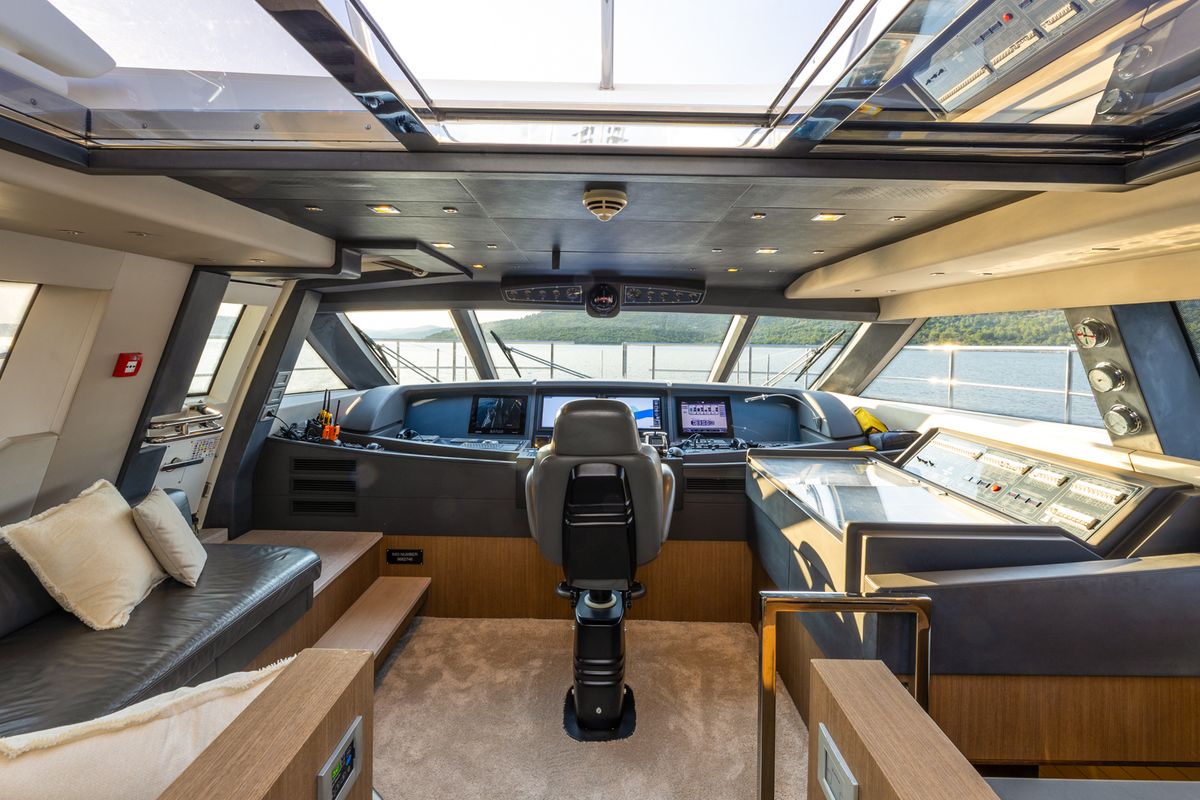 Cockpit of Morning Star, a Gulet Motoryacht yacht at Seget Donji, Croatia