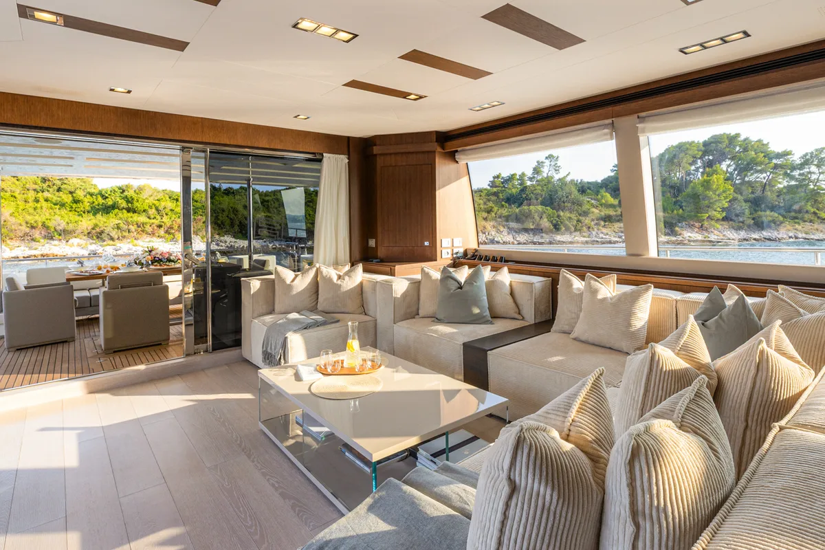 Salon of Morning Star, a Gulet Motoryacht yacht at Seget Donji, Croatia