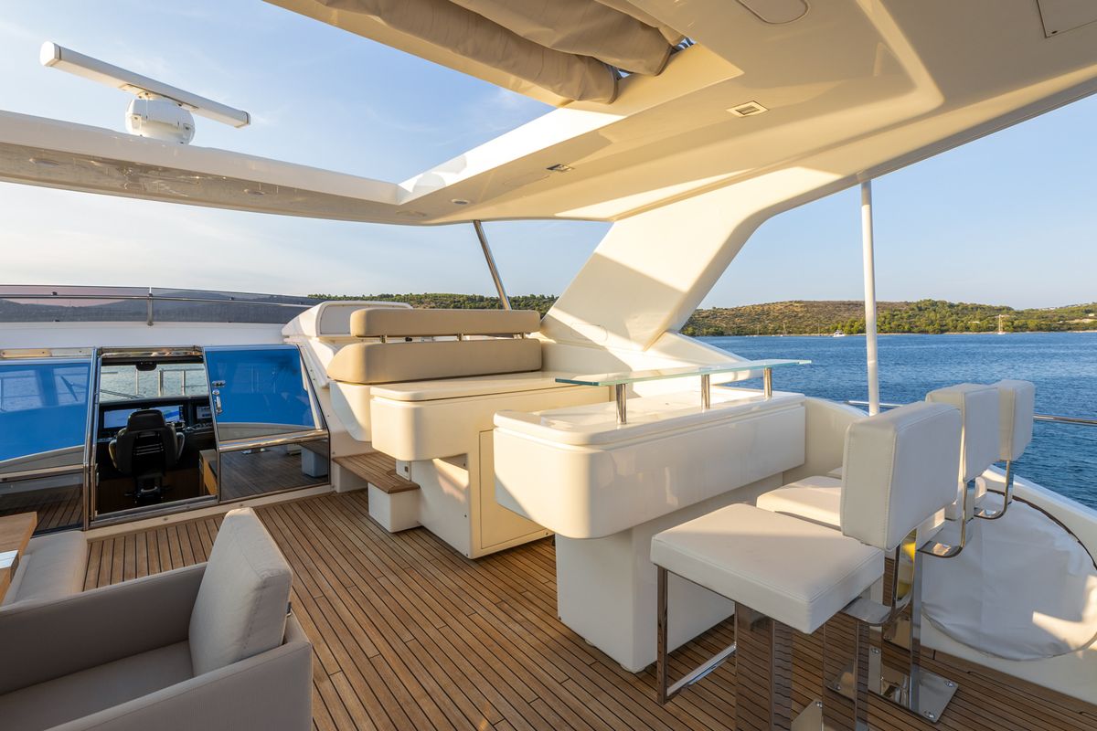 Deck of Morning Star, a Gulet Motoryacht yacht at Seget Donji, Croatia