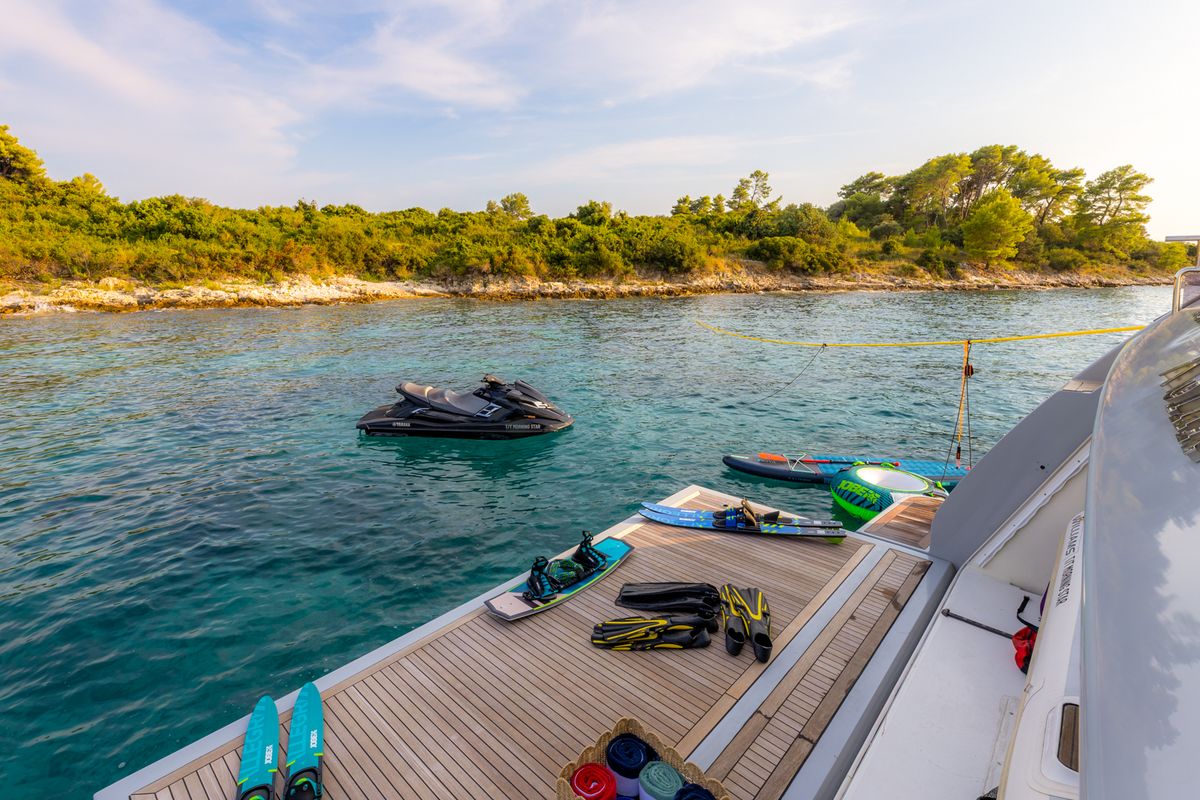 Deck of Morning Star, a Gulet Motoryacht yacht at Seget Donji, Croatia