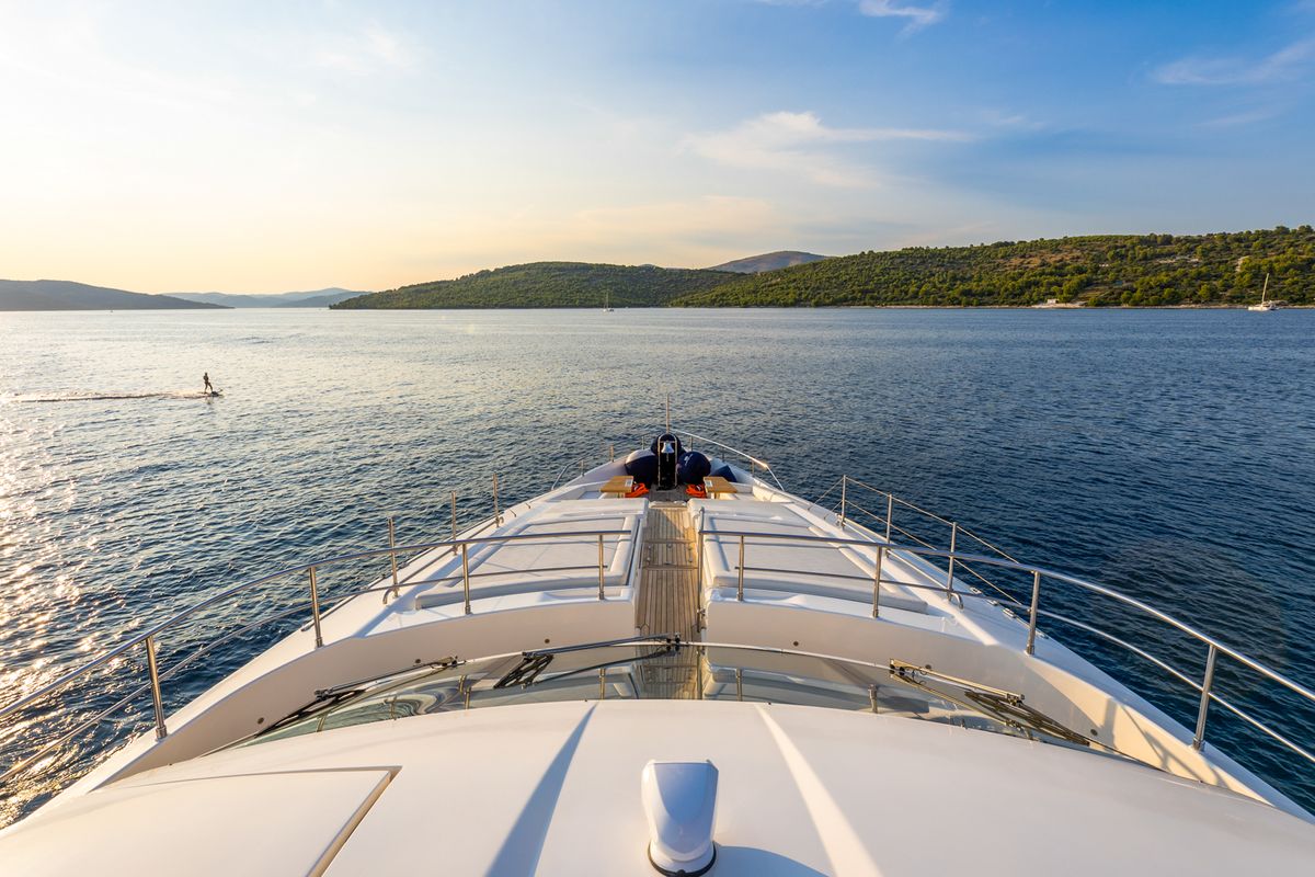 Deck of Morning Star, a Gulet Motoryacht yacht at Seget Donji, Croatia