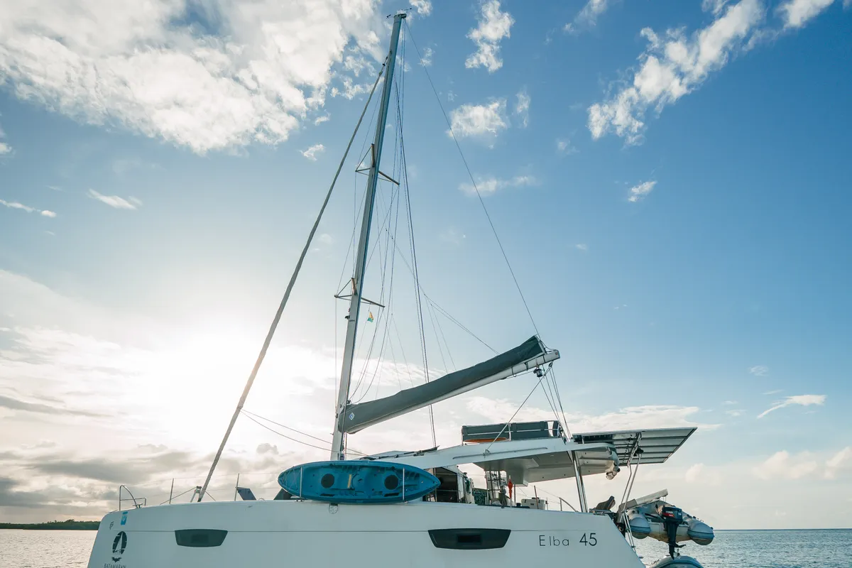 Exterior view of Batamaran, a Fountaine Pajot Elba 45 catamaran at San Blas, Panama