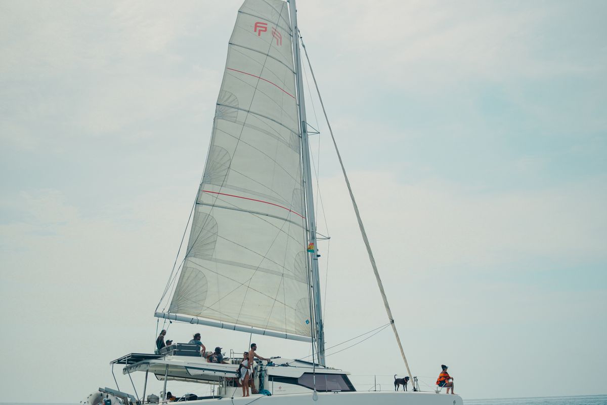 Exterior view of Batamaran, a Fountaine Pajot Elba 45 catamaran at San Blas, Panama