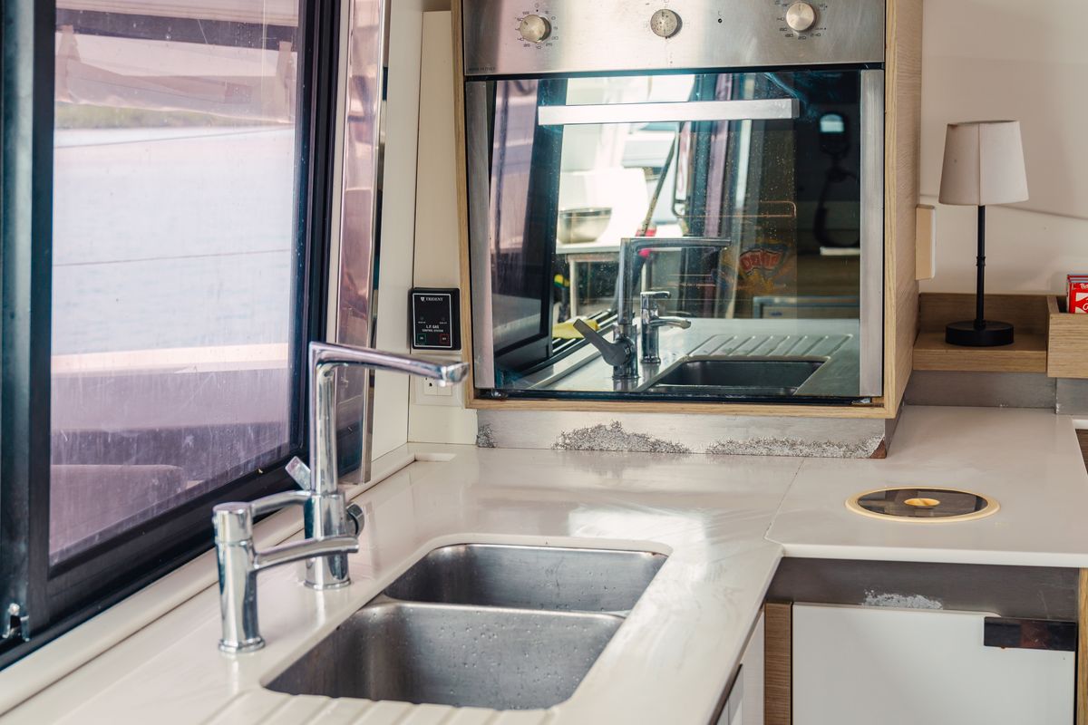 Galley of Batamaran, a Fountaine Pajot Elba 45 catamaran at San Blas, Panama