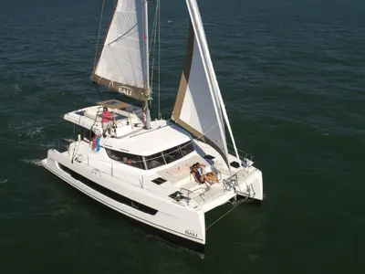 Exterior view of Sara, a Bali Catspace catamaran at Seget Donji, Croatia