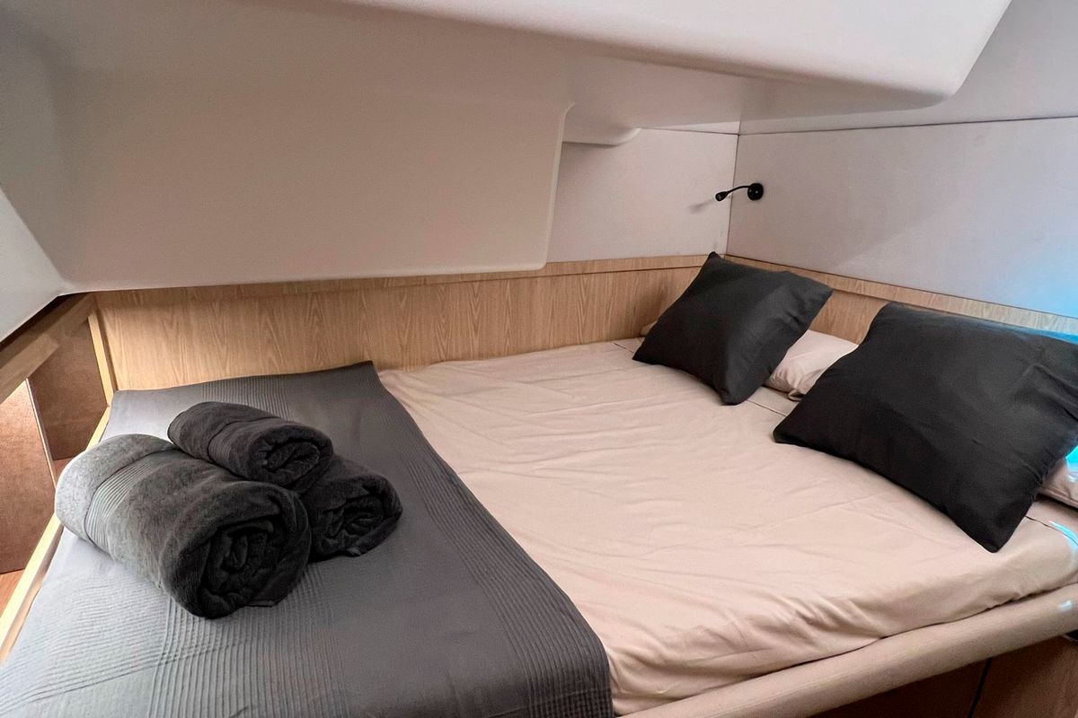 Cabin on Patagonia, a Lagoon 50 catamaran at Ibiza, Spain