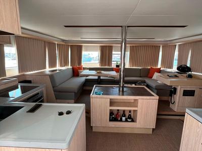 Salon of Patagonia, a Lagoon 50 catamaran at Ibiza, Spain