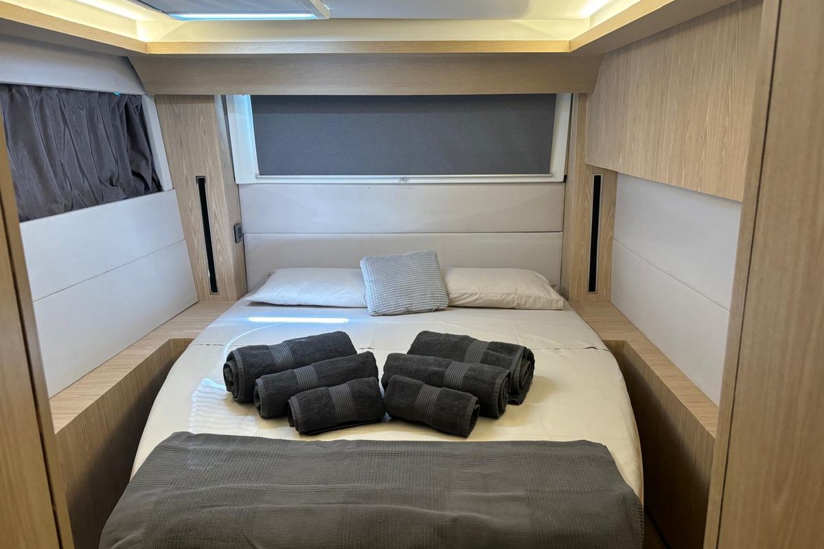 Cabin on Patagonia, a Lagoon 50 catamaran at Ibiza, Spain