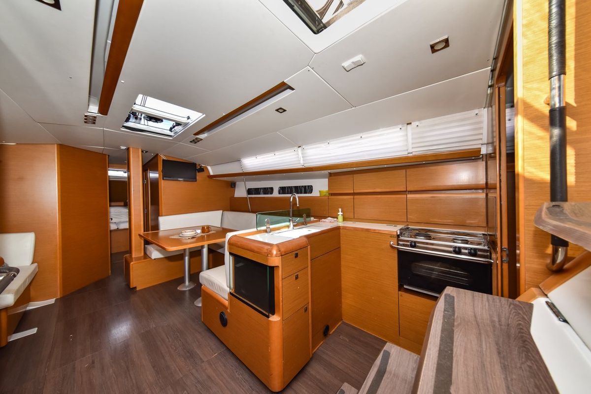 Galley of Pižulot, a Jeanneau Sun Odyssey 449 sailboat at Općina Sukošan, Croatia