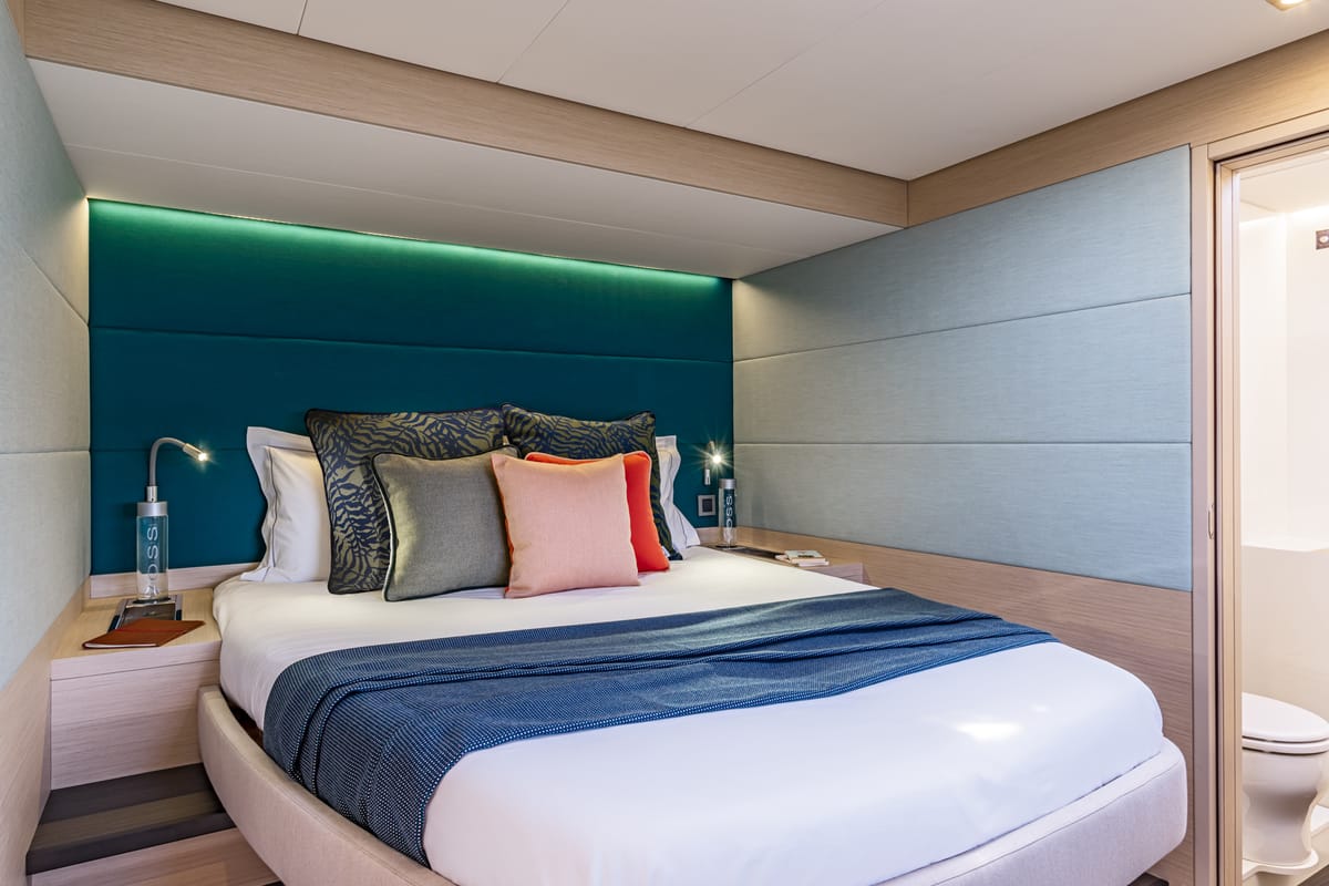 Cabin on SAILUXE - Sami, a Lagoon 55 catamaran at Olbia, Italy