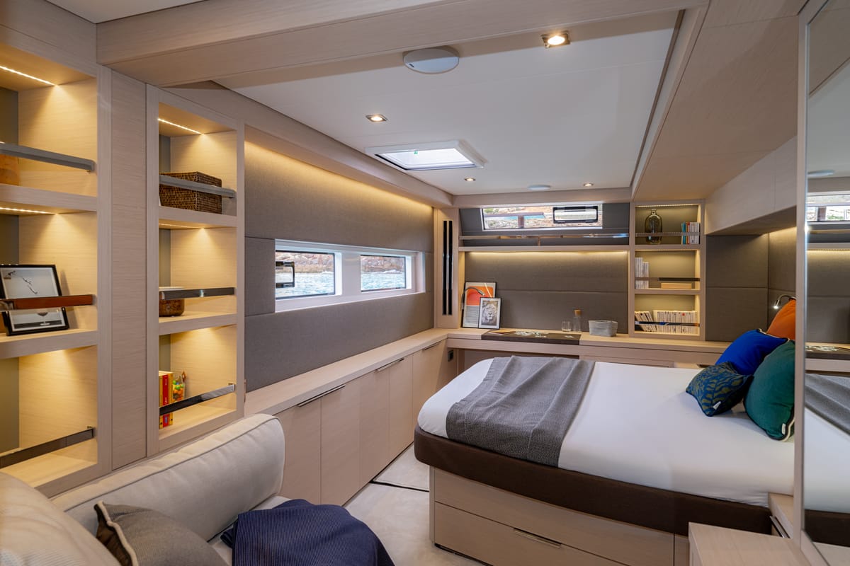 Cabin on SAILUXE - Sami, a Lagoon 55 catamaran at Olbia, Italy