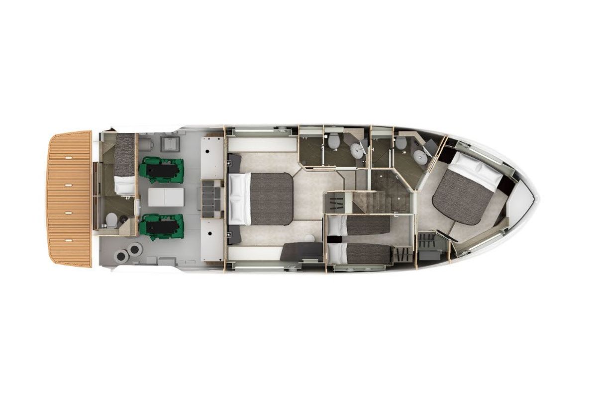 Floor plan of KAIROS, a Absolute Yachts Navetta 52  motorboat at Općina Rogoznica, Croatia