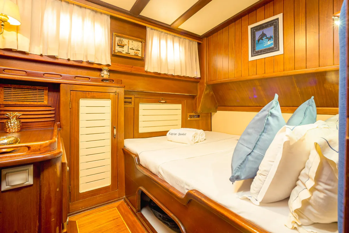 Cabin on Kaptan Sevket, a Custom Made Kaptan Sevket yacht at Tivat, Montenegro