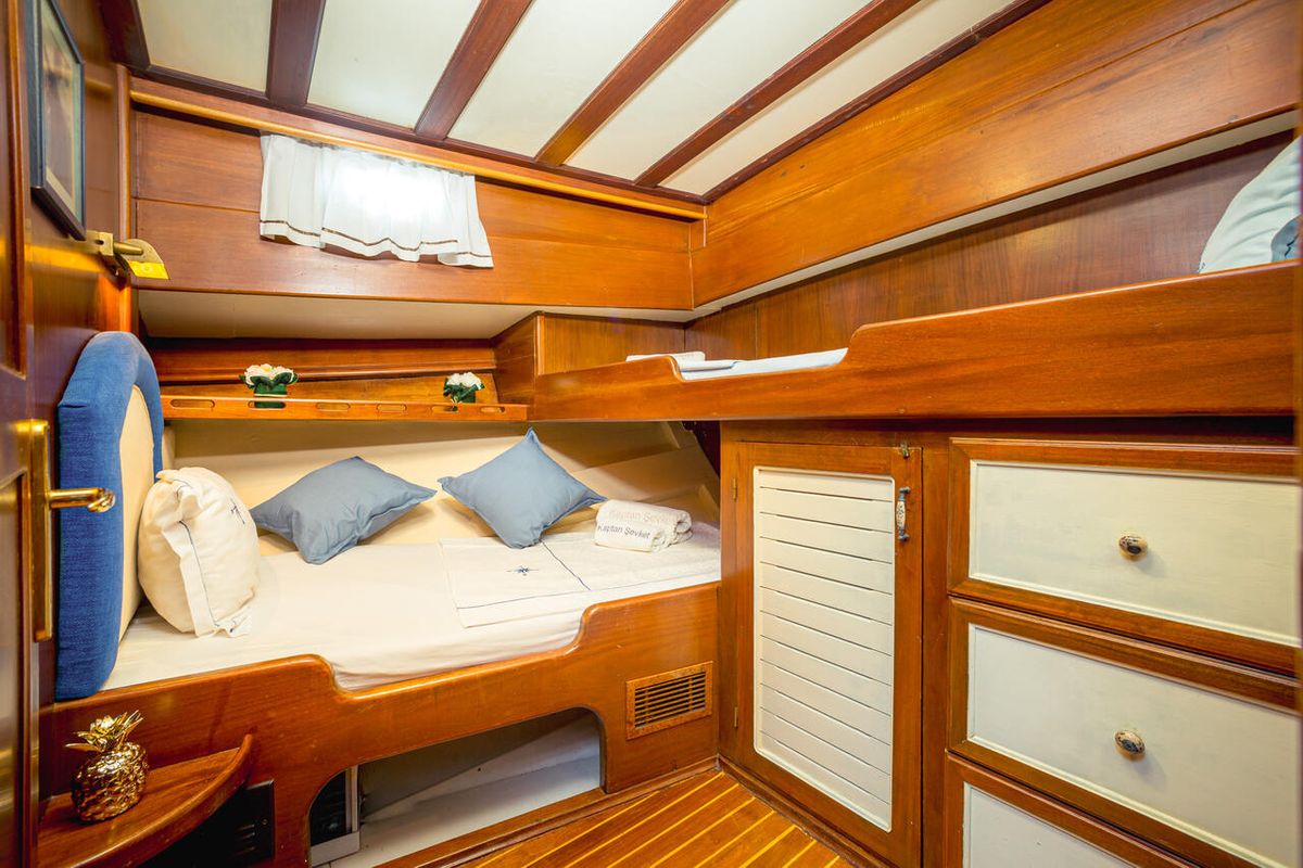 Cabin on Kaptan Sevket, a Custom Made Kaptan Sevket yacht at Tivat, Montenegro