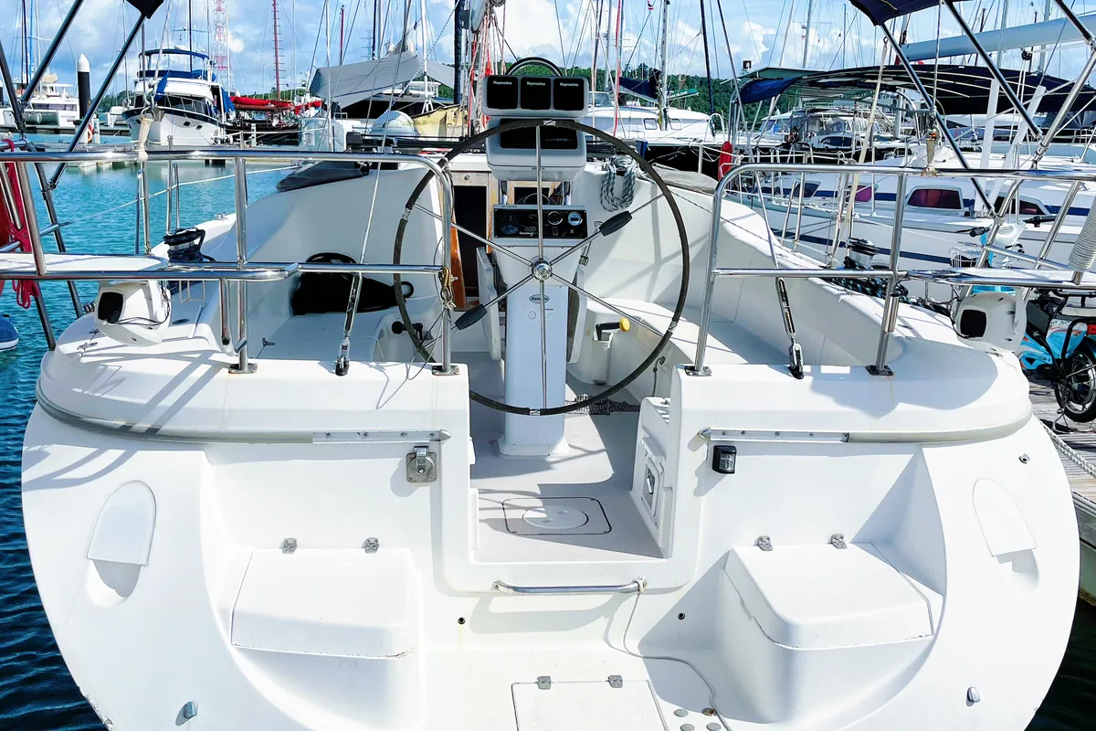 Cockpit of Vag Alame, a Catalina Yachts Catalina 375 sailboat at Baan Salak Phet, Thailand