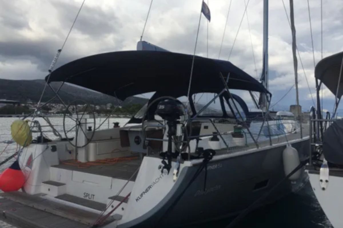 Exterior view of SAUTERNES, a D&D Kufner 54 sailboat at Grad Trogir, Croatia