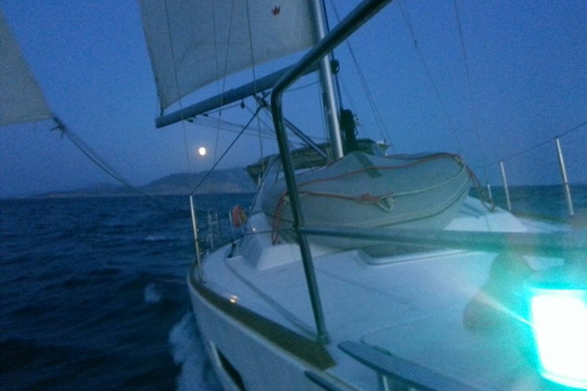 Cockpit of Warrior, a Beneteau Oceanis 41 sailboat at Kontokali, Greece