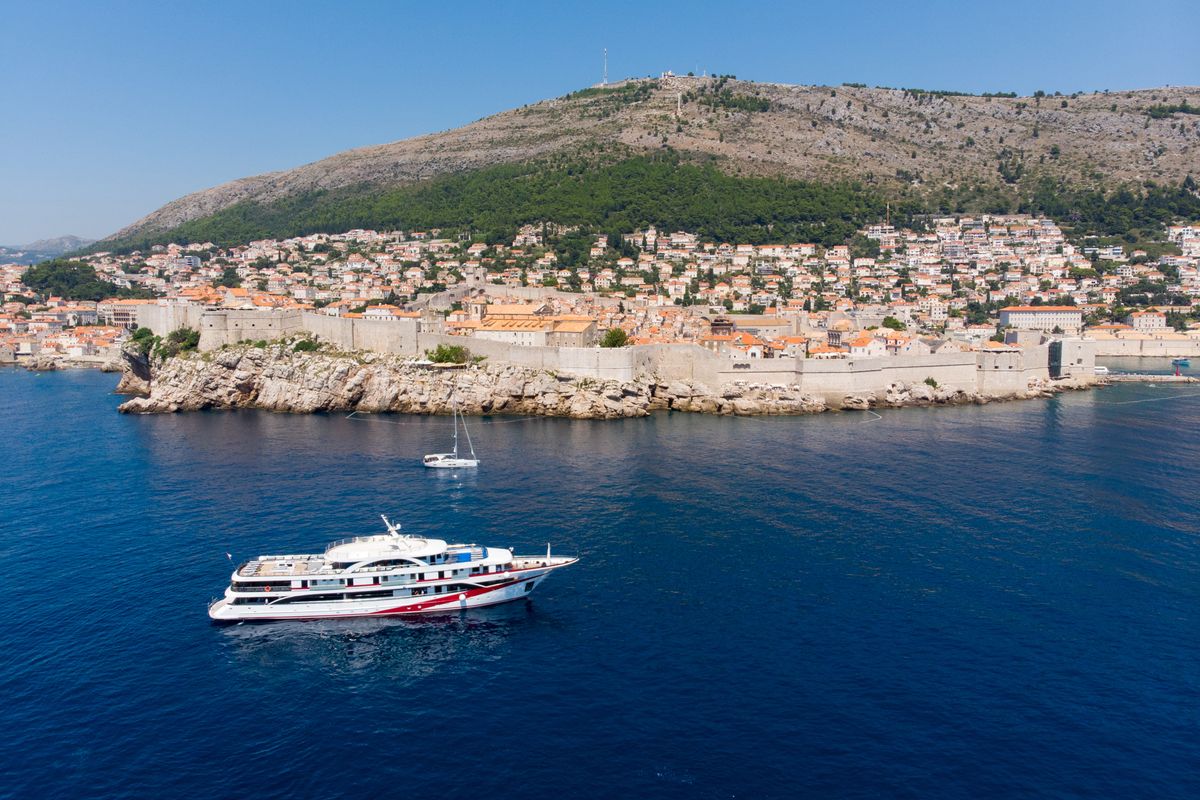 Exterior view of Antaris, a Gulet Luxury Motor Yacht yacht at Split, Croatia