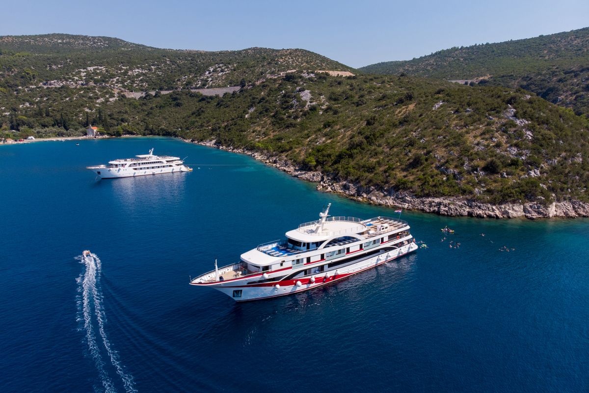 Exterior view of Antaris, a Gulet Luxury Motor Yacht yacht at Split, Croatia