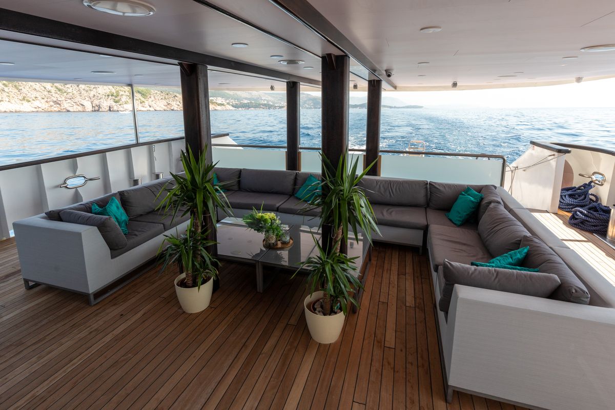Deck of Antaris, a Gulet Luxury Motor Yacht yacht at Split, Croatia