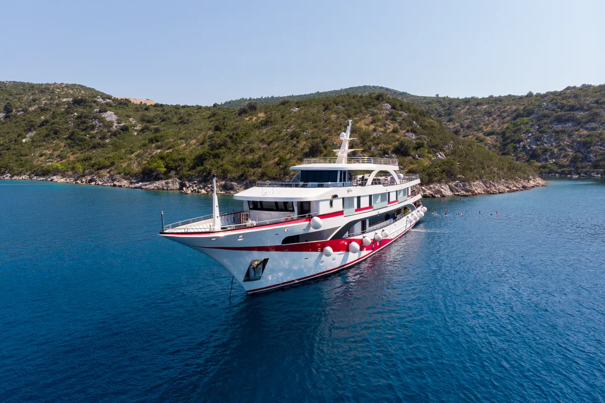Exterior view of Antaris, a Gulet Luxury Motor Yacht yacht at Split, Croatia