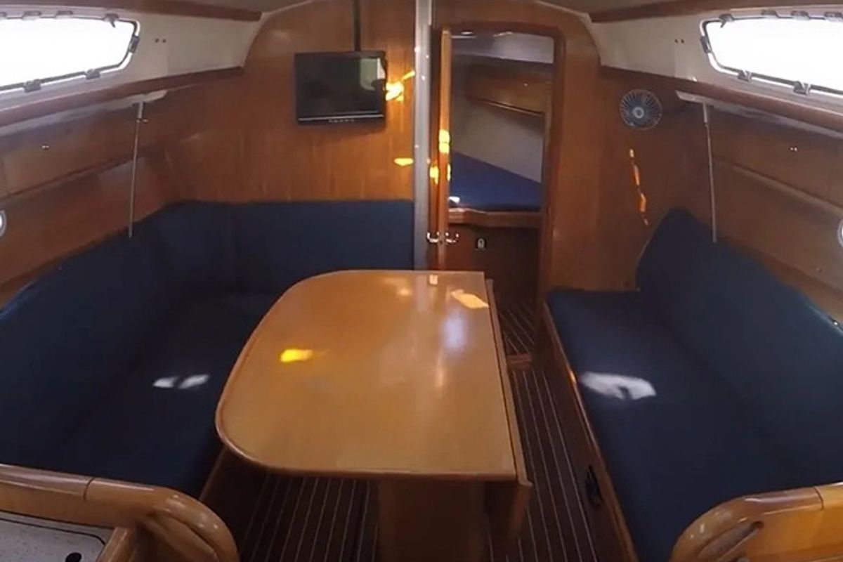 Salon of Evi, a Bavaria 34 sailboat at Municipal Unit of Lefkada, Greece