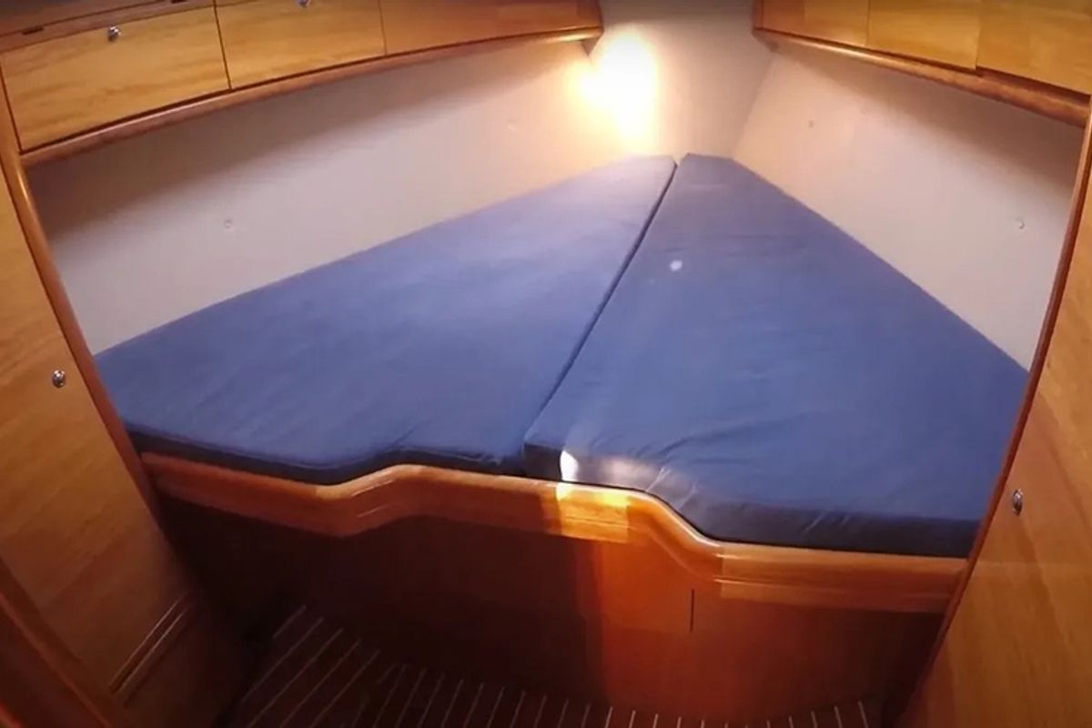 Cabin on Evi, a Bavaria 34 sailboat at Municipal Unit of Lefkada, Greece