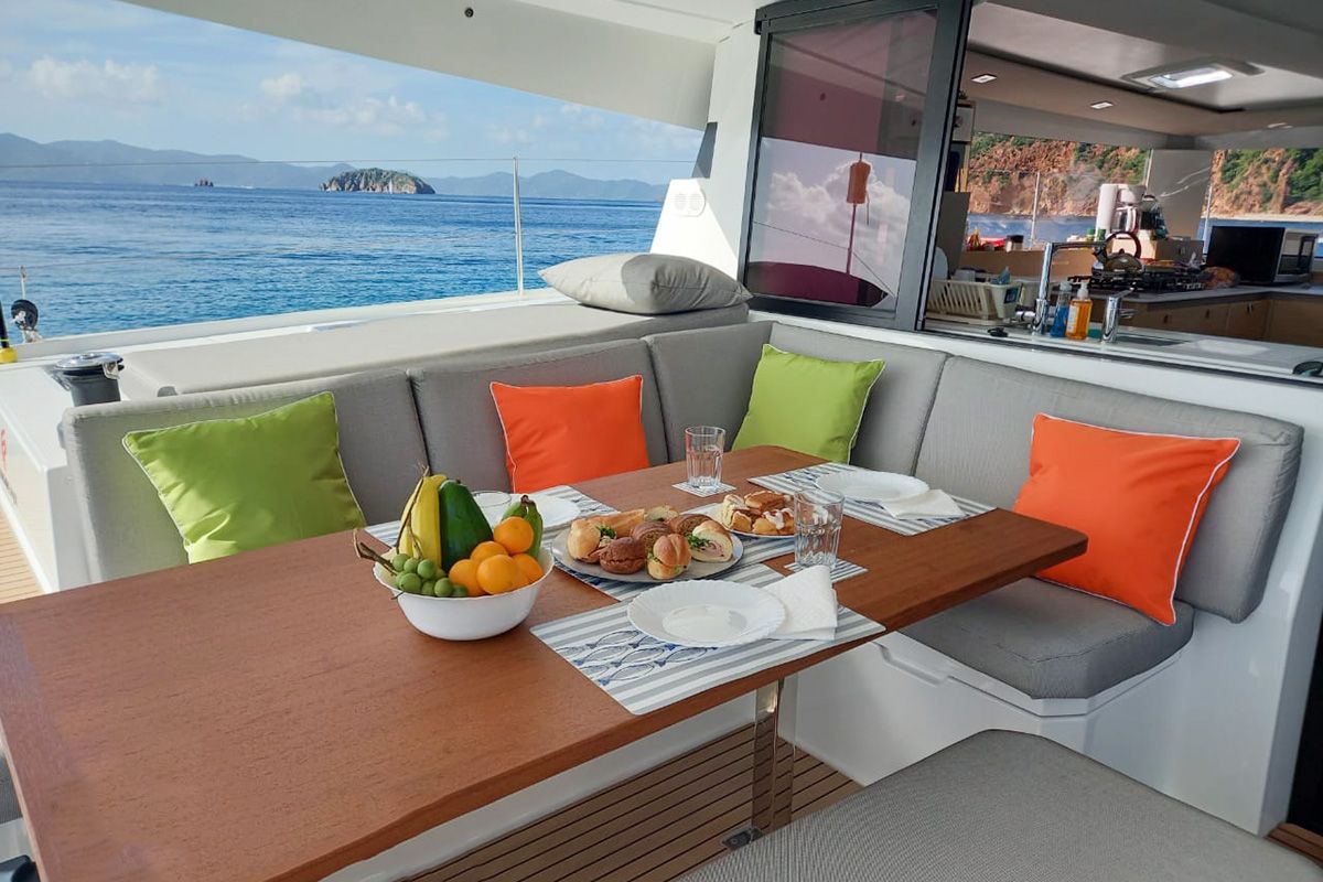 Limin'_X, a Fountaine Pajot Elba 45 catamaran at Road Town, British Virgin Islands