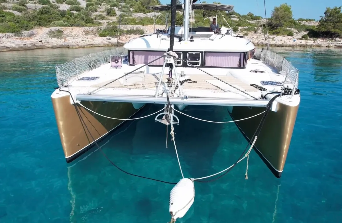 Black Duck, a Lagoon Lagoon 450 Fly catamaran at Pirovac, Croatia