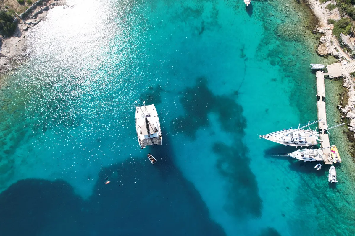 Black Duck, a Lagoon Lagoon 450 Fly catamaran at Pirovac, Croatia