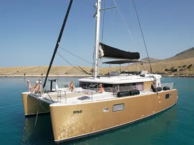 Black Duck, a Lagoon Lagoon 450 Fly catamaran at Pirovac, Croatia