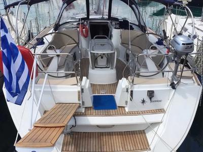 Cockpit of Joy, a Jeanneau Sun Odyssey 49 sailboat at Gouvia, Greece