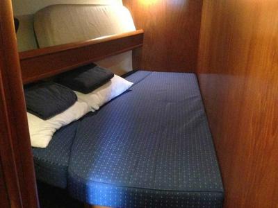 Cabin on Joy, a Jeanneau Sun Odyssey 49 sailboat at Gouvia, Greece