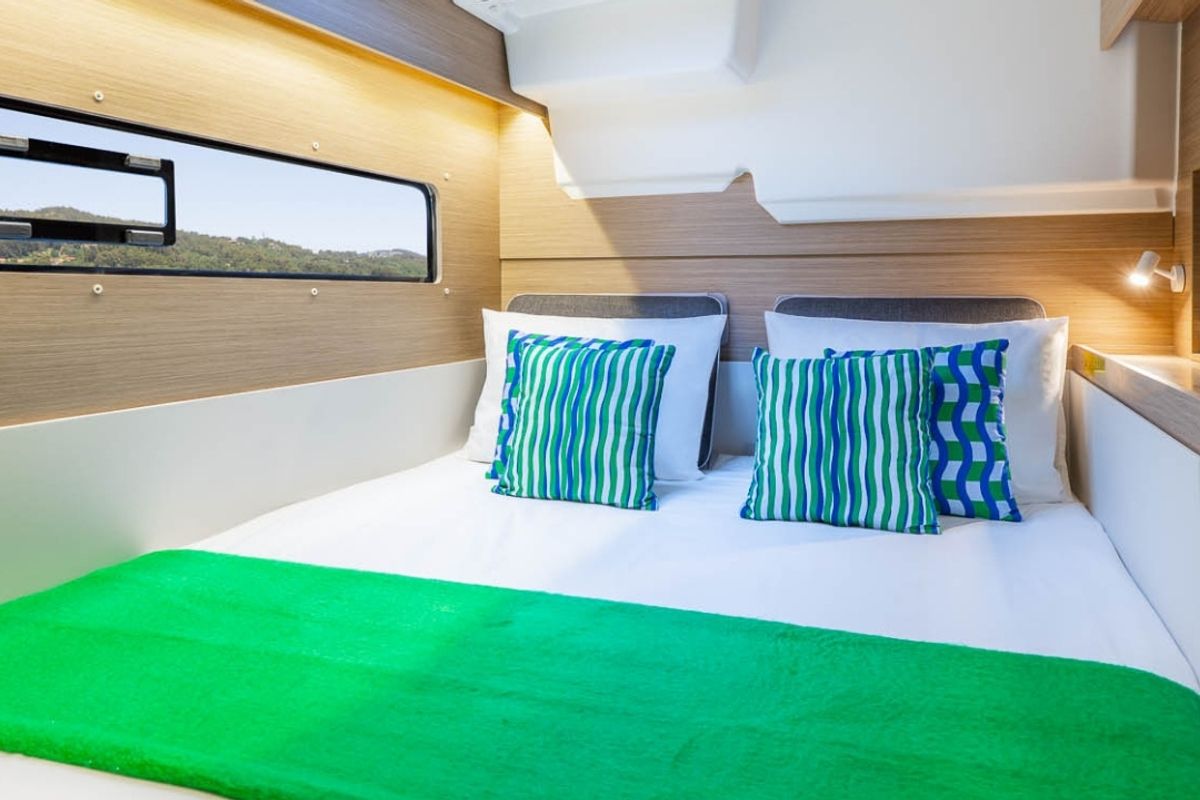 Cabin on SARON, a Lagoon 38 catamaran at Municipal Unit of Nea Peramos, Greece