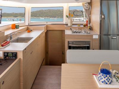Galley of SARON, a Lagoon 38 catamaran at Municipal Unit of Nea Peramos, Greece