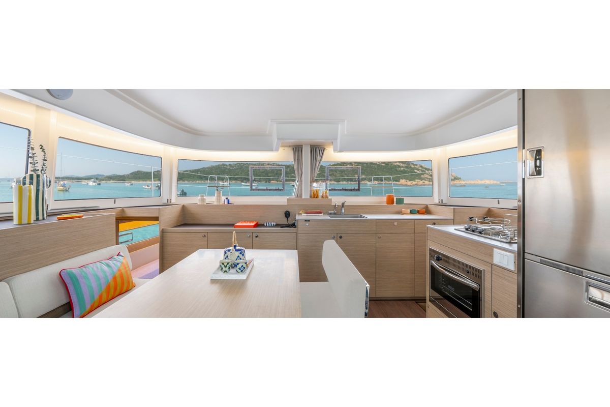 Galley of SARON, a Lagoon 38 catamaran at Municipal Unit of Nea Peramos, Greece
