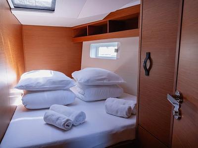 Cabin on Yelmo, a Jeanneau 54 sailboat at Sant Antoni de Portmany, Spain
