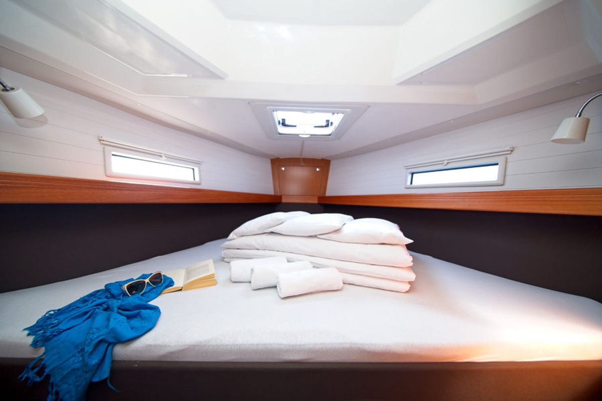 Cabin on MH 70, a Bavaria Cruiser 41 sailboat at Murter, Croatia
