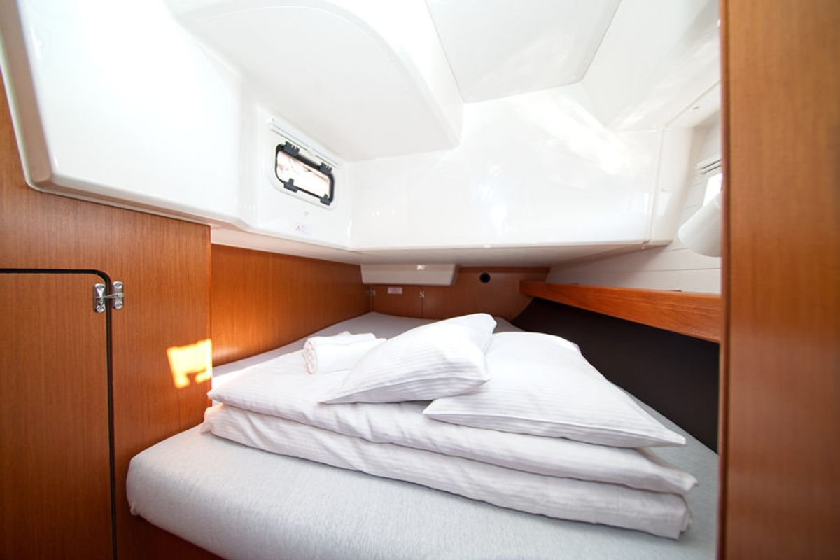 Cabin on MH 70, a Bavaria Cruiser 41 sailboat at Murter, Croatia