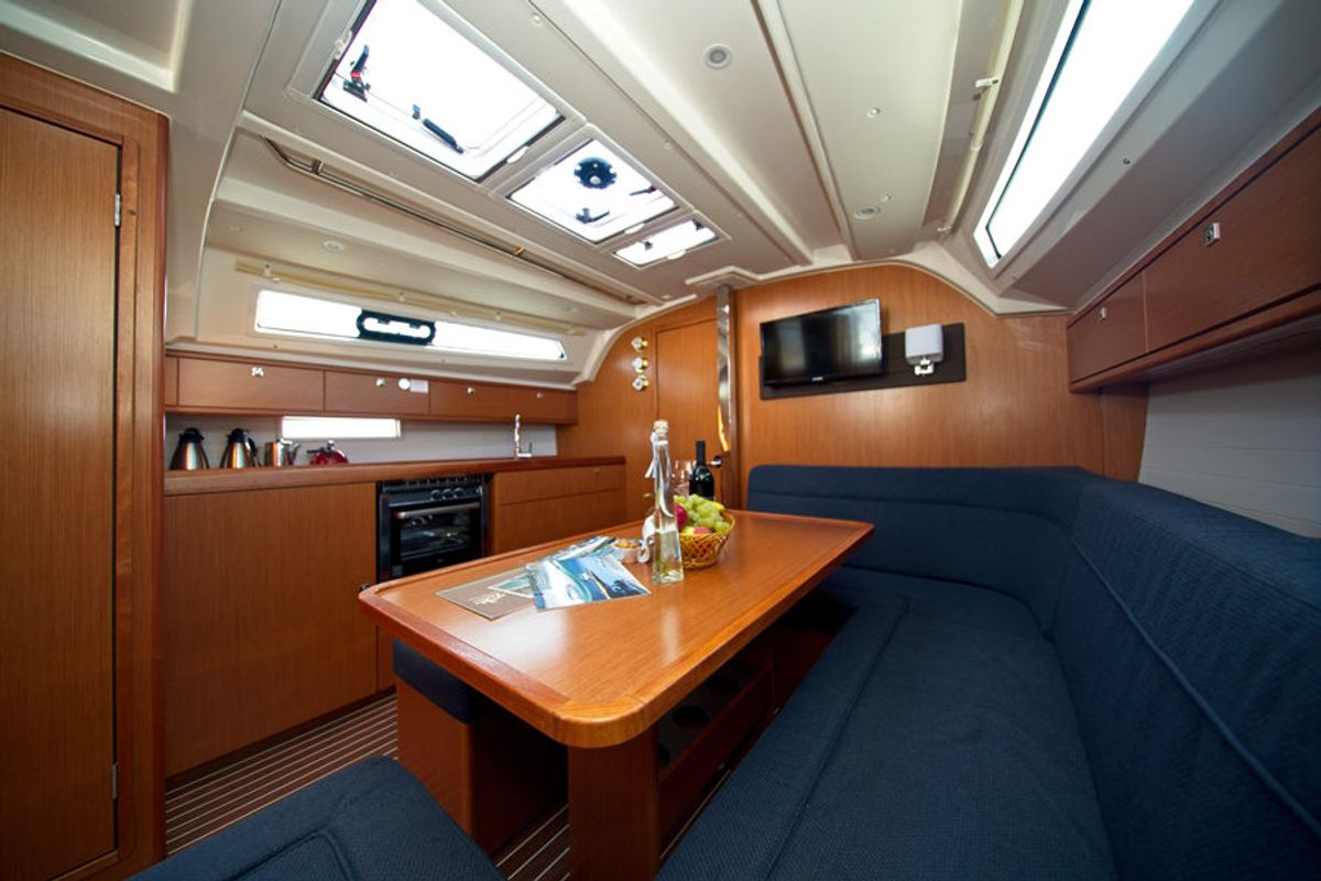 Salon of MH 70, a Bavaria Cruiser 41 sailboat at Murter, Croatia