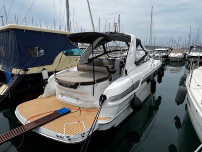 Deck of Denver, a Bavaria S29+ motorboat at Grad Biograd na Moru, Croatia