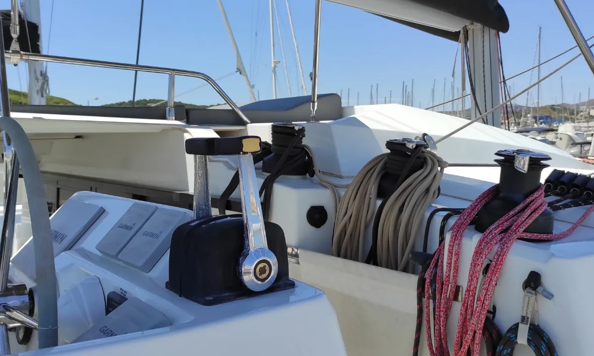 Kon-tiki, a Fountaine Pajot Elba 45 catamaran at Lavreotiki Municipal Unit, Greece
