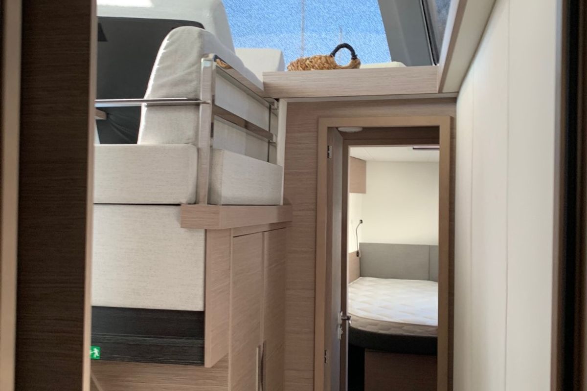Kon-tiki, a Fountaine Pajot Elba 45 catamaran at Lavreotiki Municipal Unit, Greece
