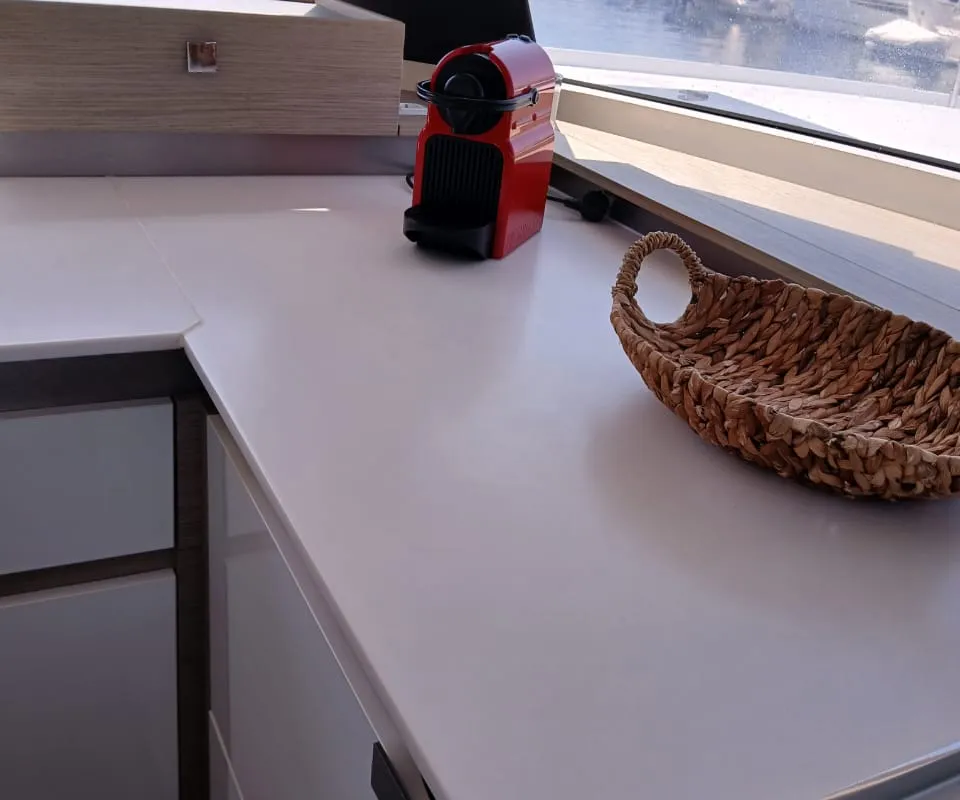 Galley of Kon-tiki, a Fountaine Pajot Elba 45 catamaran at Lavreotiki Municipal Unit, Greece