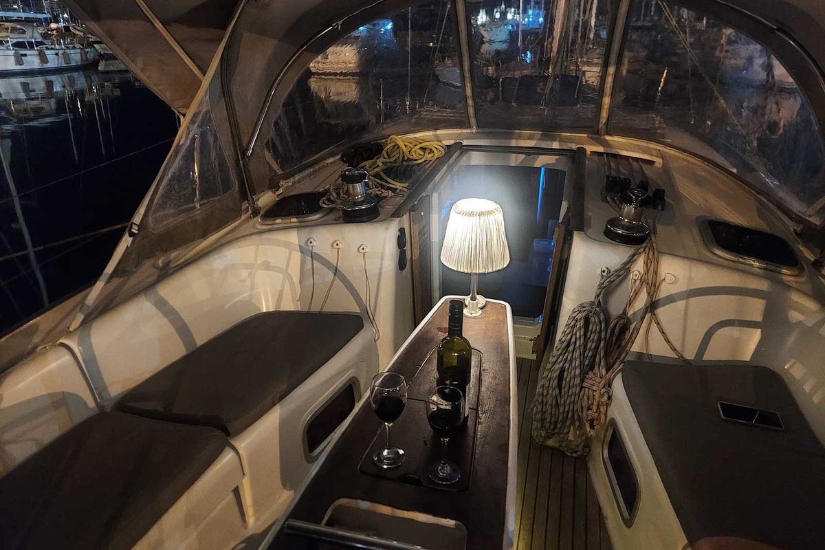 Deck of Onar, a Beneteau Oceanis 43 sailboat at Marina Delta Kallithea, Greece