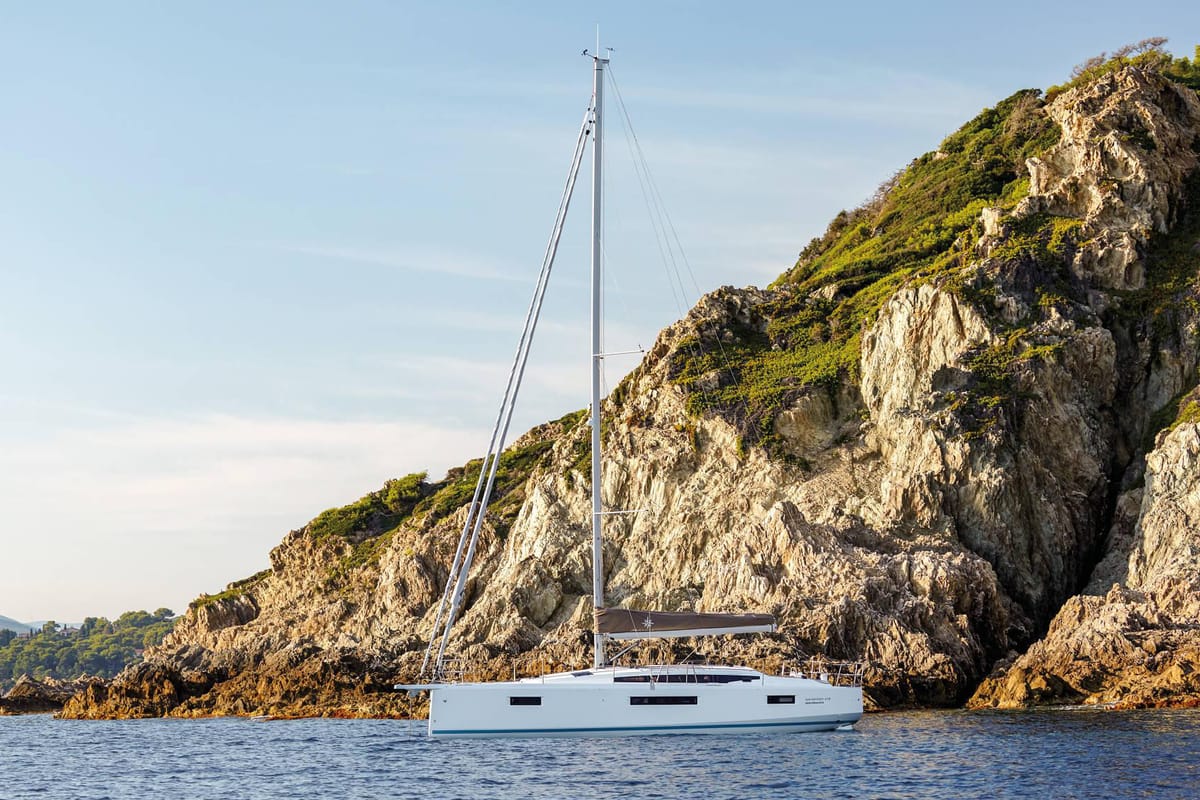 Exterior view of Milla, a Jeanneau Sun Odyssey 410 sailboat at Pirovac, Croatia