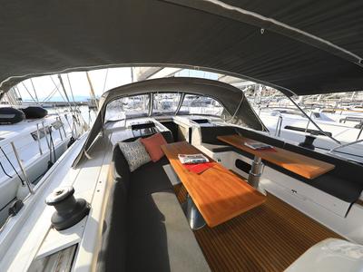 Deck of Licence To Chill, a Hanse Yachts Hanse 508 sailboat at Grad Kaštela, Croatia