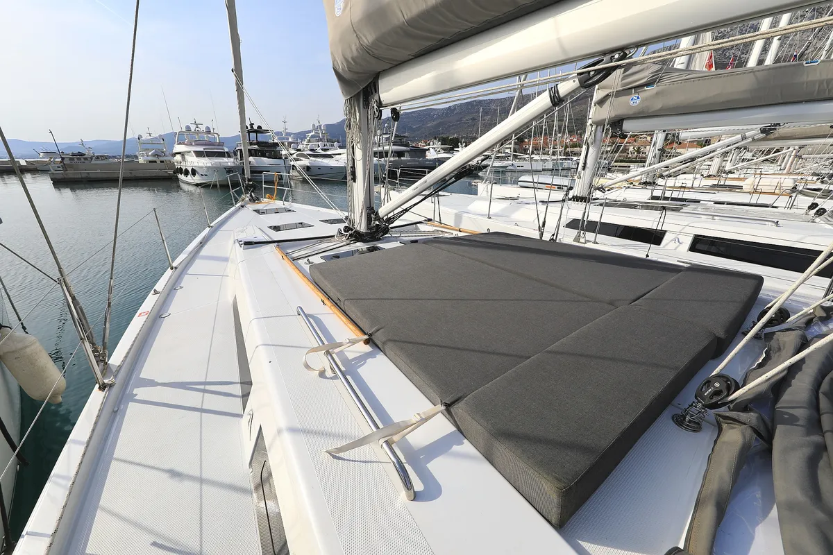Deck of Licence To Chill, a Hanse Yachts Hanse 508 sailboat at Grad Kaštela, Croatia