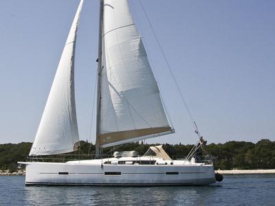 Exterior view of Fantasea, a Dufour 460 Grand Large sailboat at Municipal Unit of Lefkada, Greece