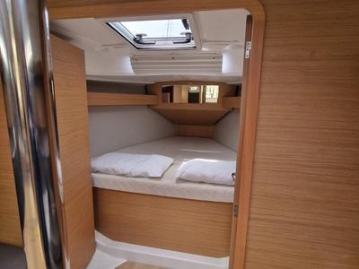 Cabin on Barbossa, a Dufour 360 Grand Large sailboat at Cagliari, Italy